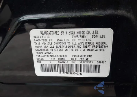 2014 Infiniti Q50 from USA, damaged, VIN JN1BV7AR9EM700330